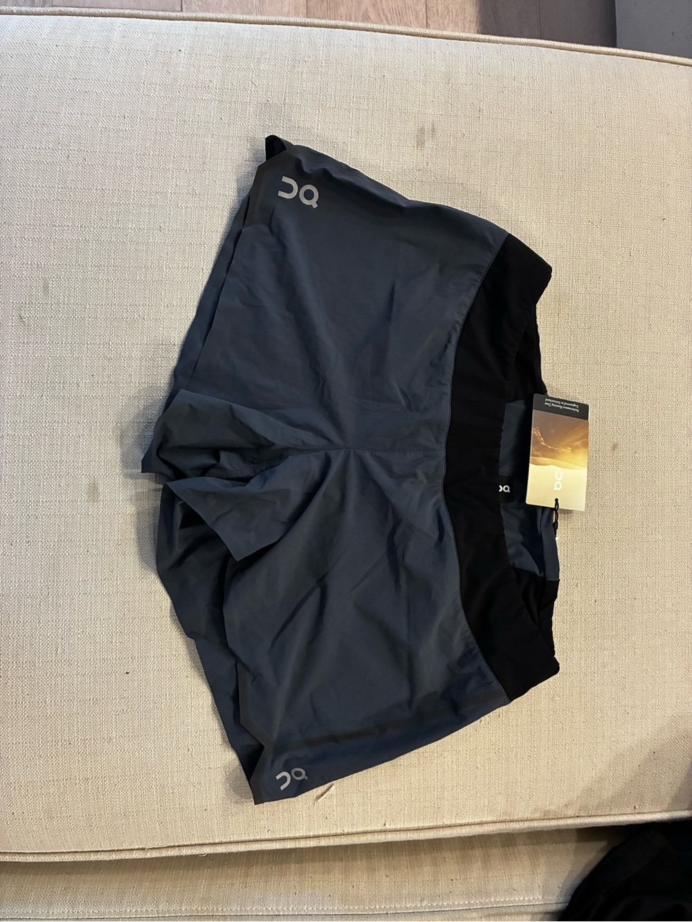 On Running Women's Athletic Shorts in Charcoal Gray and Black